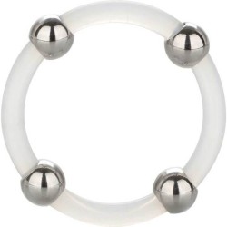 bague en silicone perlée acier l