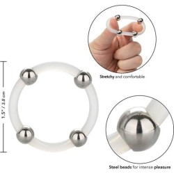bague en silicone perlée acier l