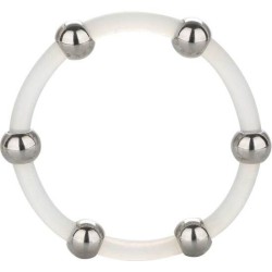 bague en silicone perlée acier xl