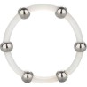 bague en silicone perlée acier xl
