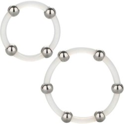 ensemble de bagues en silicone perlées en acier