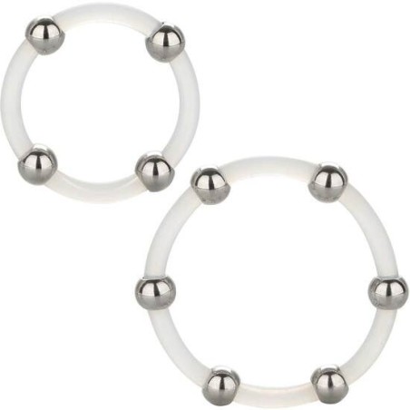 ensemble de bagues en silicone perlées en acier