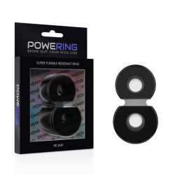 anneau pénis double super flexible et résistant pr09 noir