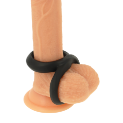 anneau pénis et testicules super flexible et résistant pr12 noir