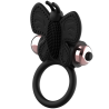 cockring papillon avec vibrateur noir- or