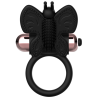 cockring papillon avec vibrateur noir- or