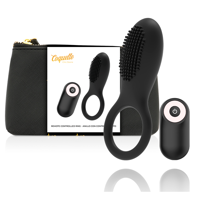 cockring télécommande rechargeable noir- or
