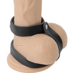 anneau de pénis et testicules réglable en cuir