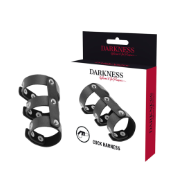double anneau de pénis et testicules en cuir réglable