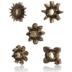 lot de 5 anneaux testicules et pénis en silicone