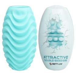 oeuf masturbateur double face turquoise