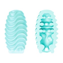 oeuf masturbateur double face turquoise