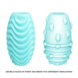 oeuf masturbateur double face turquoise