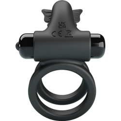 double anneau vibrant avec stimulateur noir