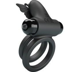 double anneau vibrant avec stimulateur noir