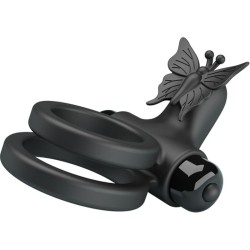 double anneau vibrant avec stimulateur noir