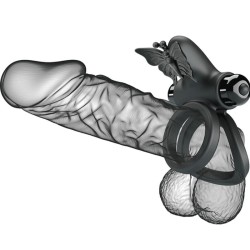 double anneau vibrant avec stimulateur noir