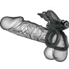 double anneau vibrant avec stimulateur noir