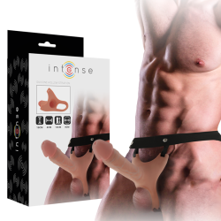 harnais creux avec gode en silicone 16 x 3,5 cm
