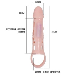 housse dextension de pénis harrison avec vibration et sangle 13.5 cm