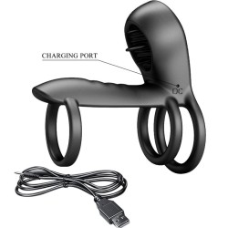 gaine pénis jammy 12 vibrations avec langue en silicone rechargeable