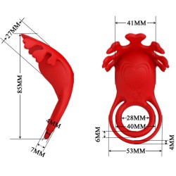anneau vibrateur ruben 7 vibrations silicone rouge