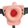 harnais réglable télécommande pénis réaliste avec testicules rechargeables et vibrateur 15 cm