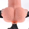 harnais réglable télécommande pénis réaliste avec testicules rechargeables et vibrateur 15 cm