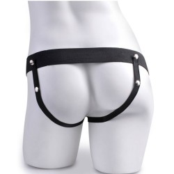 harnais réglable télécommande pénis réaliste avec testicules rechargeables et vibrateur 15 cm