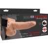 harnais réglable télécommande pénis réaliste avec testicules rechargeables et vibrateur 15 cm