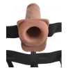 harnais réglable pénis réaliste avec balles rechargeables et vibrateur 17,8 cm