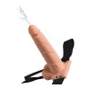 harnais réglable pénis réaliste avec balles éjaculantes 19 cm