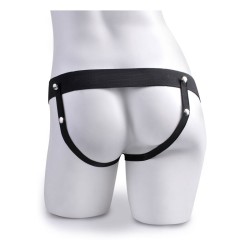 harnais réglable pénis réaliste avec balles éjaculantes 19 cm