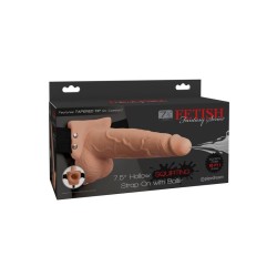 harnais réglable pénis réaliste avec balles éjaculantes 19 cm