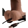 harnais réglable pénis réaliste avec testicules rechargeables et vibrateur 15 cm