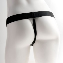 harnais réglable pénis réaliste avec testicules rechargeables et vibrateur 15 cm