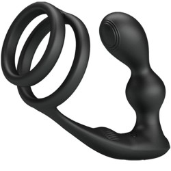 anneau pénis marshall avec plug anal vibrant avec télécommande