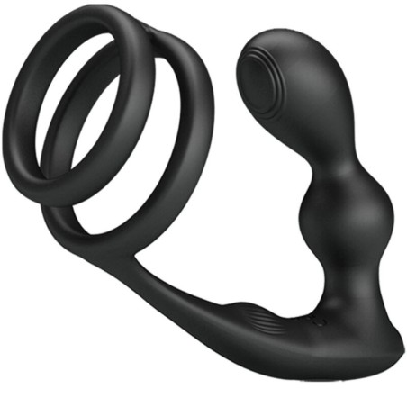 anneau pénis marshall avec plug anal vibrant avec télécommande