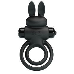 anneau de lapin vibrator iii pour pénis noir