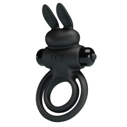 anneau de lapin vibrator iii pour pénis noir