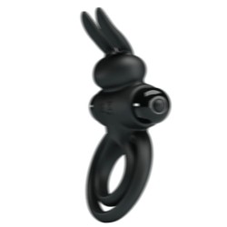 anneau de lapin vibrator iii pour pénis noir