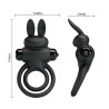 anneau de lapin vibrator iii pour pénis noir