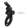 anneau de lapin vibrator iii pour pénis noir