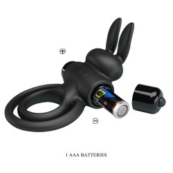 anneau de lapin vibrator iii pour pénis noir