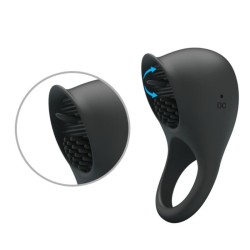 anneau pénis vibrant avec langue noire