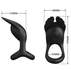 silas anneau pénis vibrant 7 vibrations silicone noir