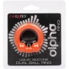 alpha bague double bille orange