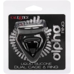 alpha bague dual cage noir