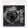 alpha bague dual cage noir