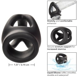 alpha bague dual cage noir